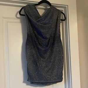 SHEIN navy Glitter Evening Dress